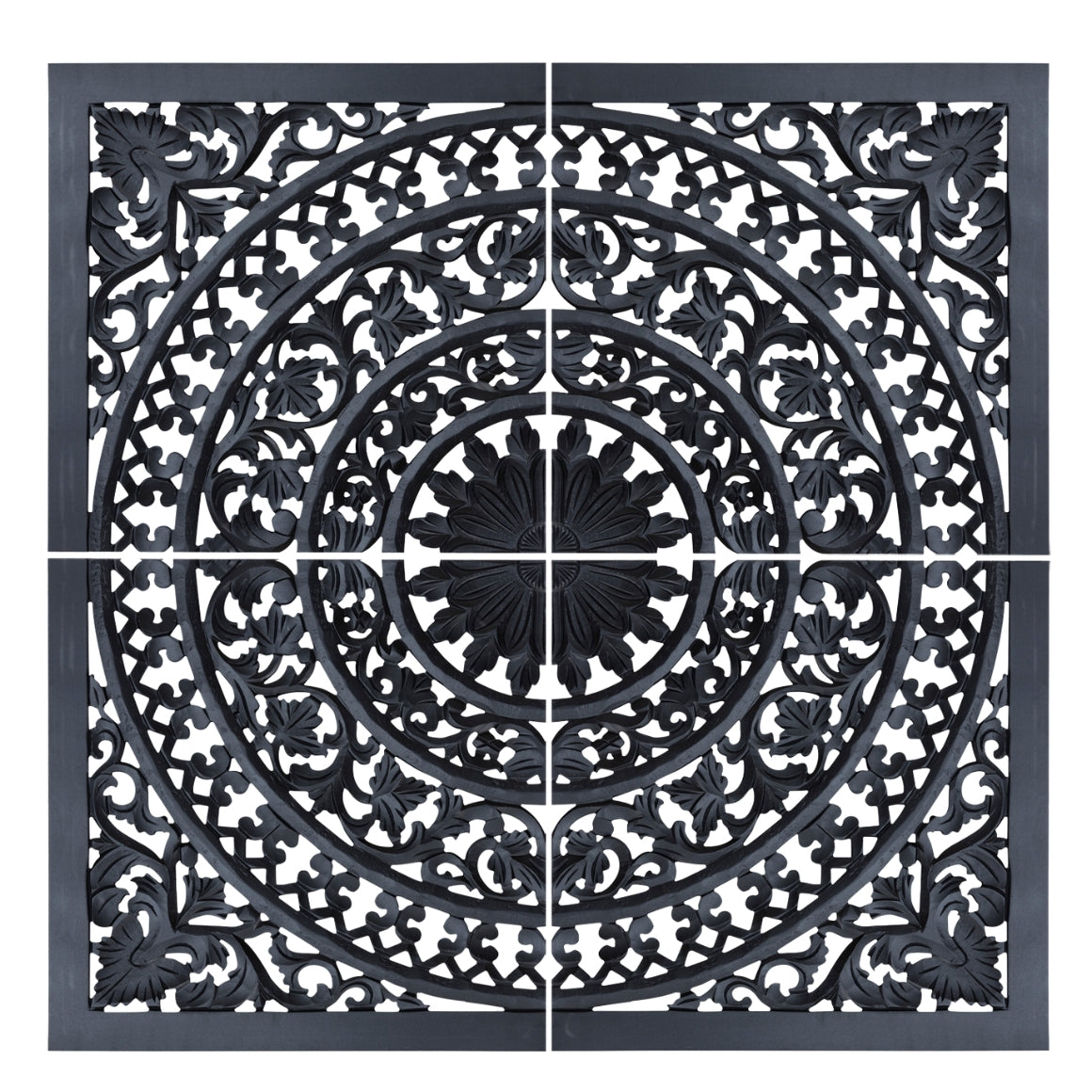 PTMD Wandpaneel Akoulina schwarz 120 cm Set aus 4 teilen