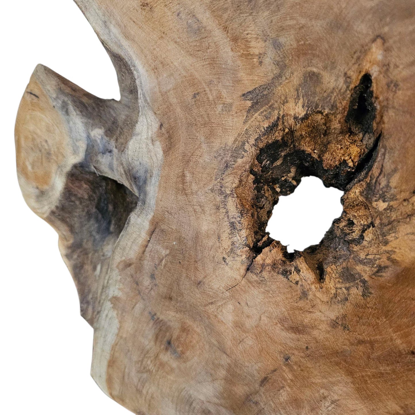 Ornament Baumscheibe auf Holzsockel Holz Skulptur Naturprodukt unbehandelt Nr8