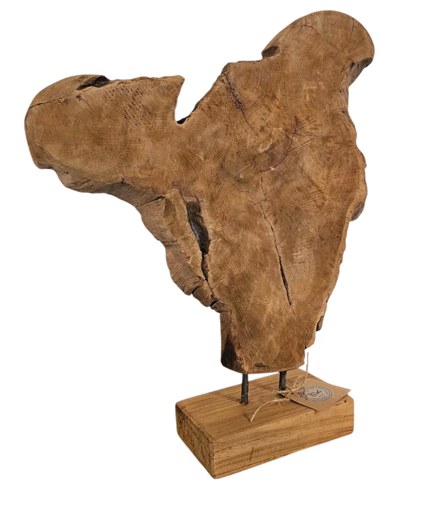 Ornament Baumscheibe auf Holzsockel Holz Skulptur Naturprodukt unbehandelt Nr7