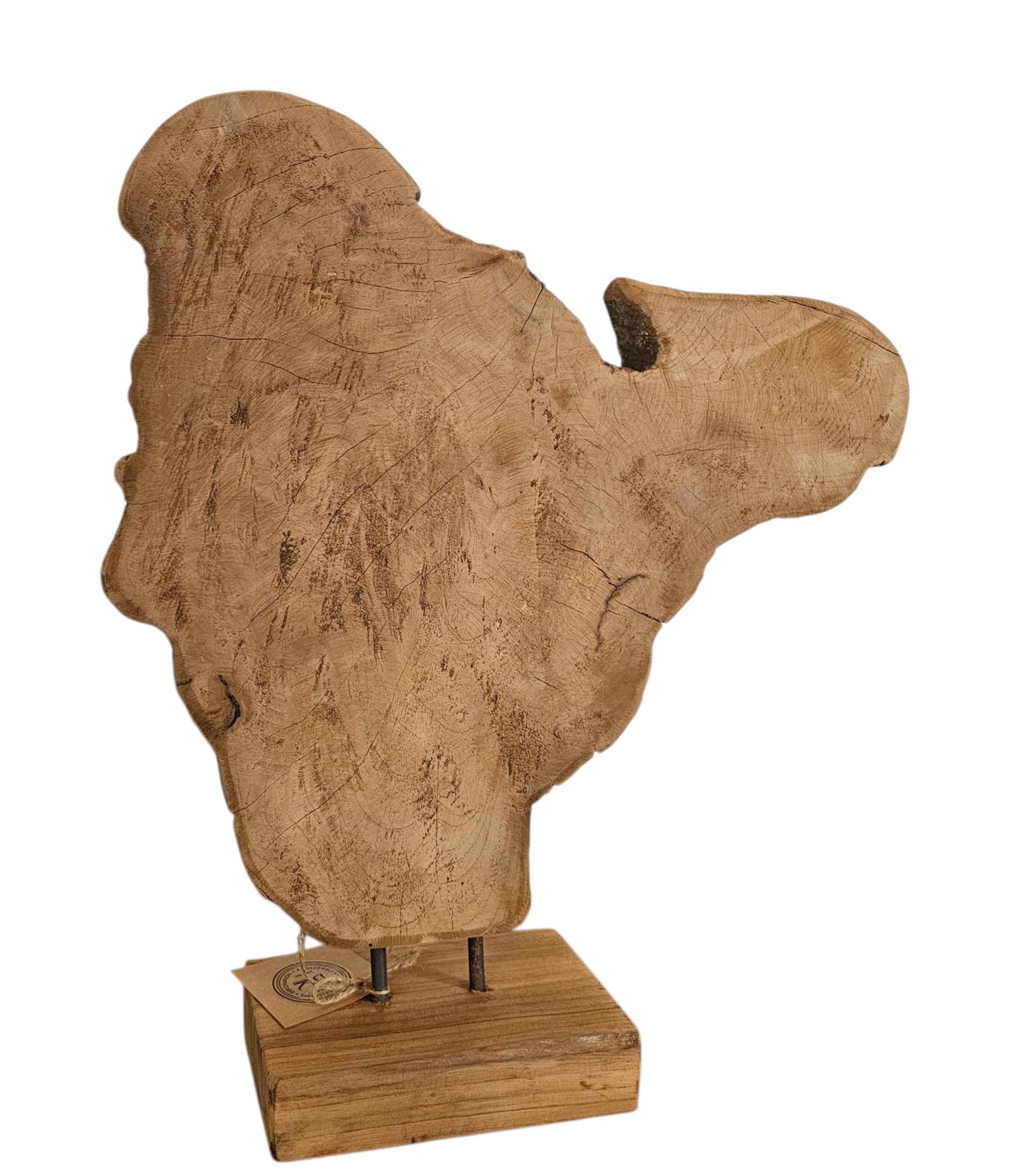 Ornament Baumscheibe auf Holzsockel Holz Skulptur Naturprodukt unbehandelt Nr7