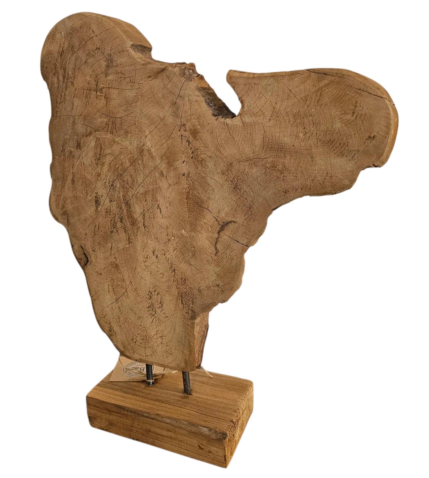 Ornament Baumscheibe auf Holzsockel Holz Skulptur Naturprodukt unbehandelt Nr7