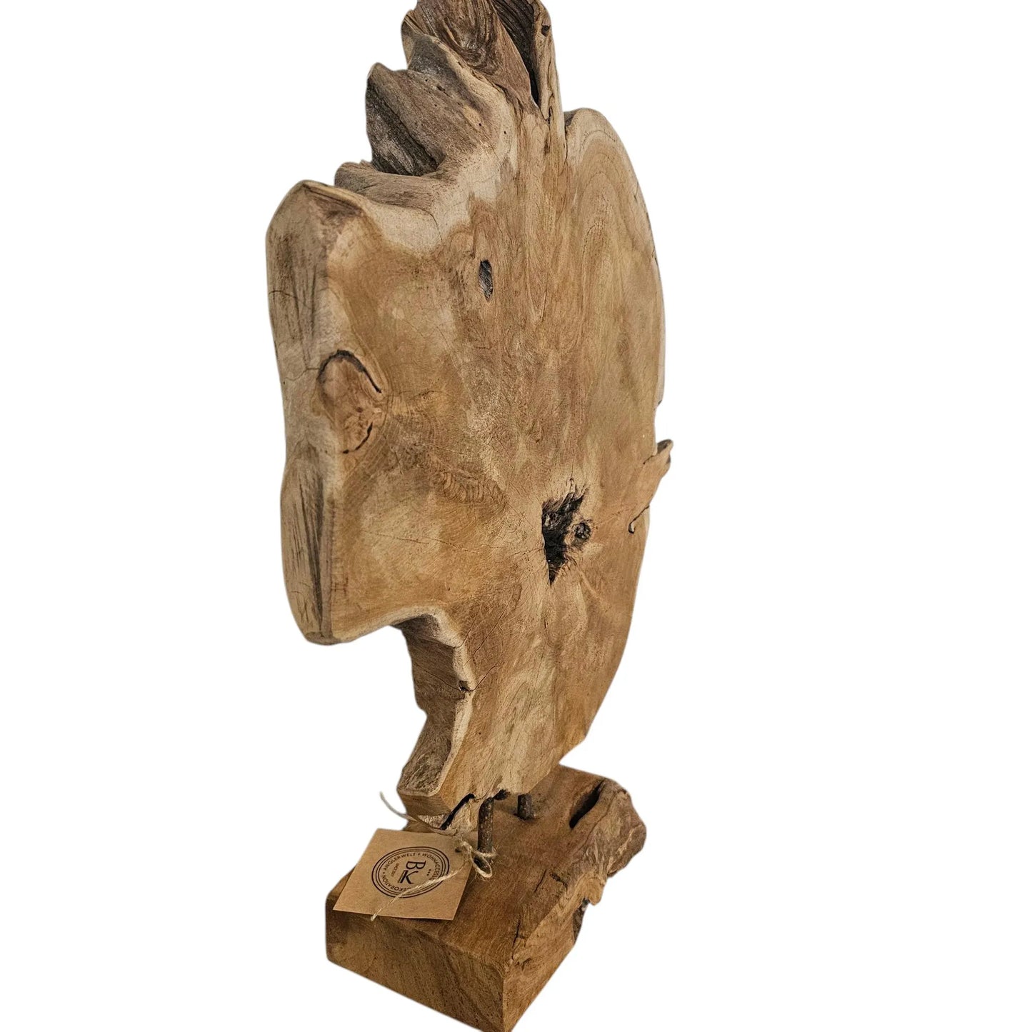 Ornament Baumscheibe auf Holzsockel Holz Skulptur Naturprodukt unbehandelt Nr6