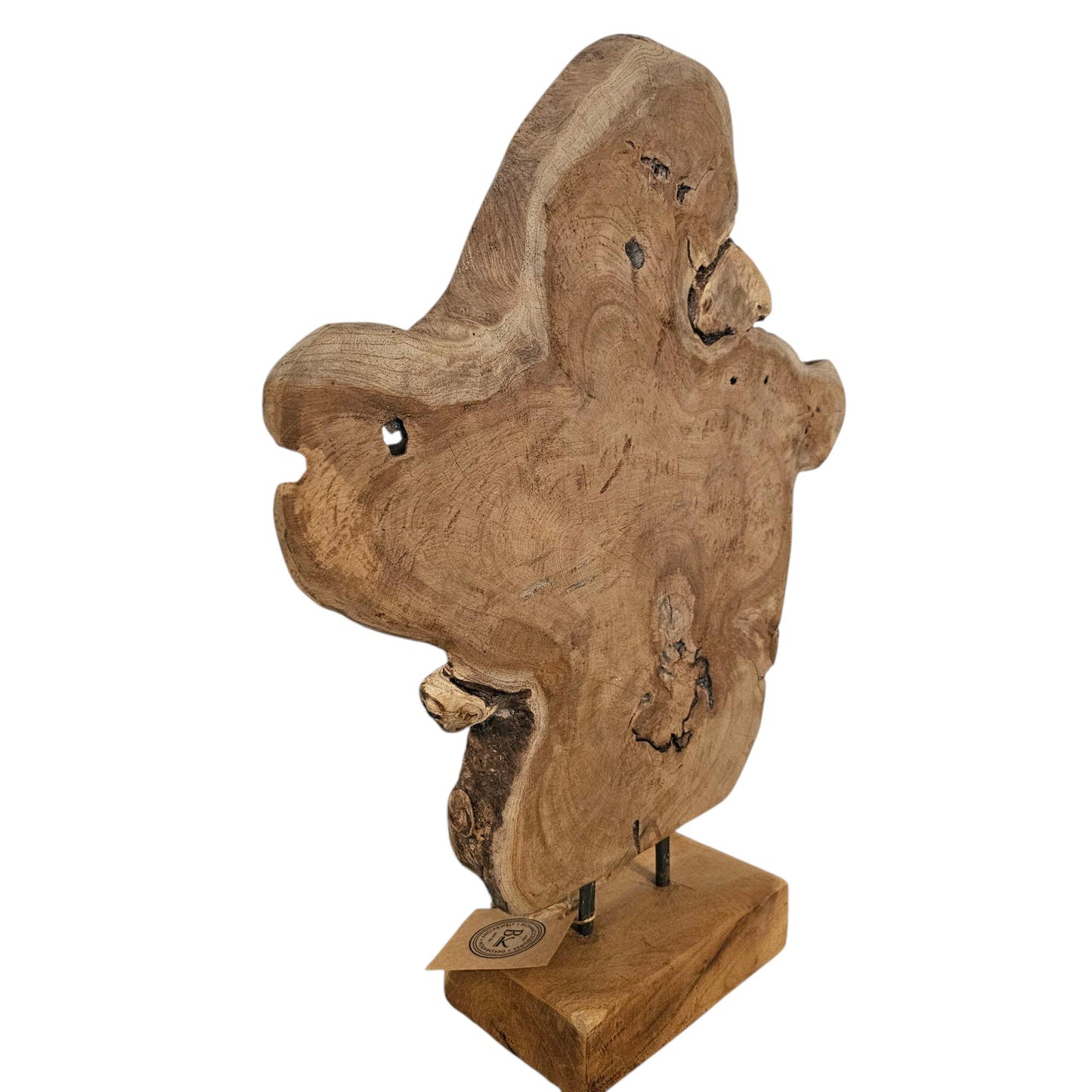 Ornament Baumscheibe auf Holzsockel Holz Skulptur Naturprodukt unbehandelt Nr 2