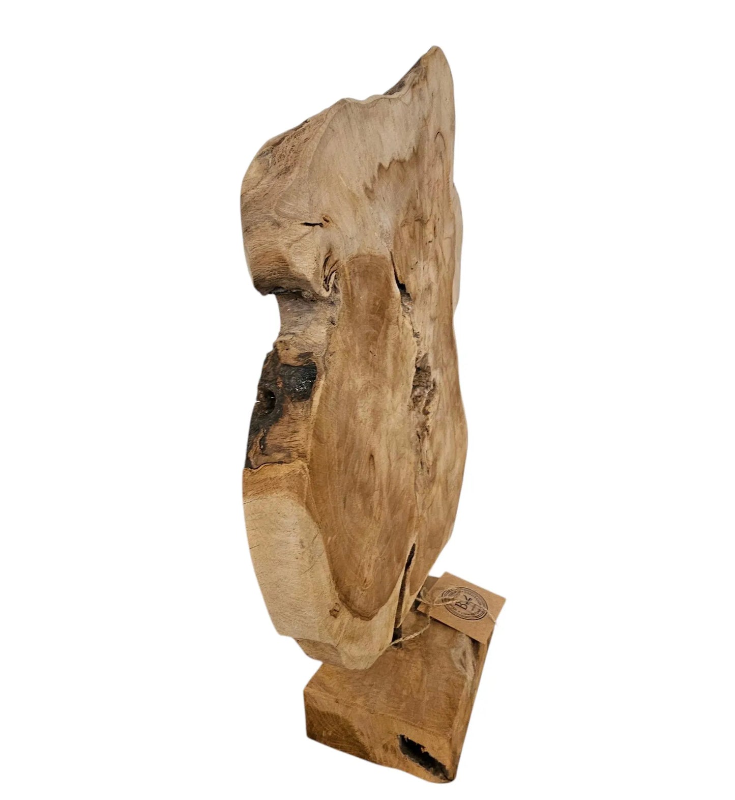 Ornament Baumscheibe auf Holzsockel Holz Skulptur Naturprodukt unbehandelt Nr5