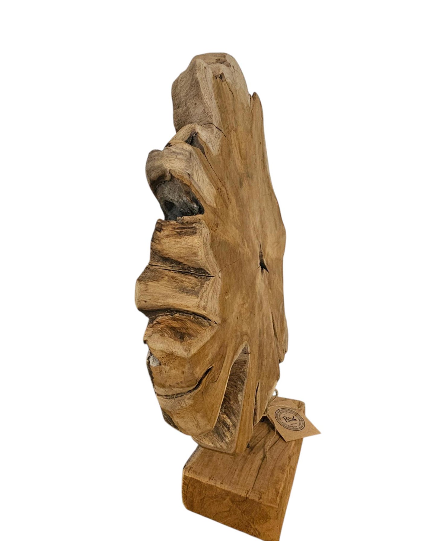 Ornament Baumscheibe auf Holzsockel Holz Skulptur Naturprodukt unbehandelt Nr4