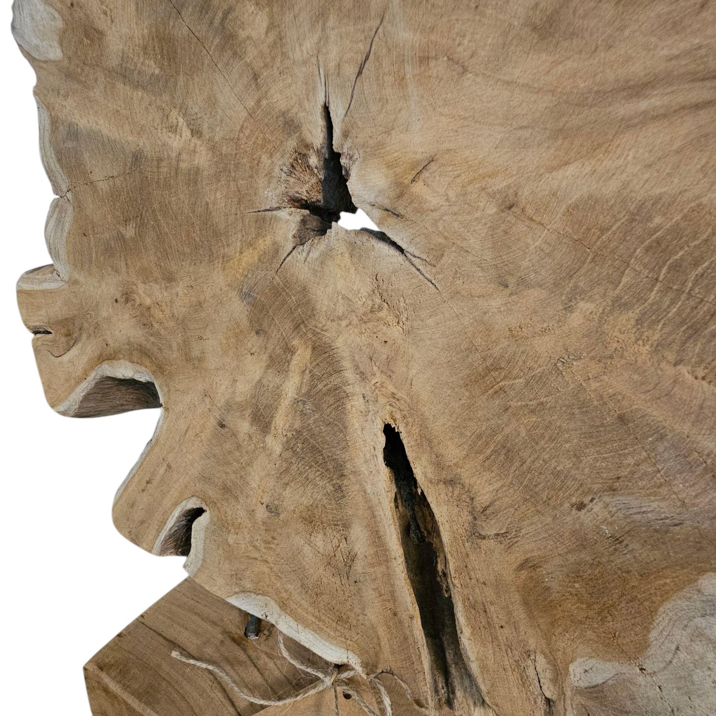 Ornament Baumscheibe auf Holzsockel Holz Skulptur Naturprodukt unbehandelt Nr4