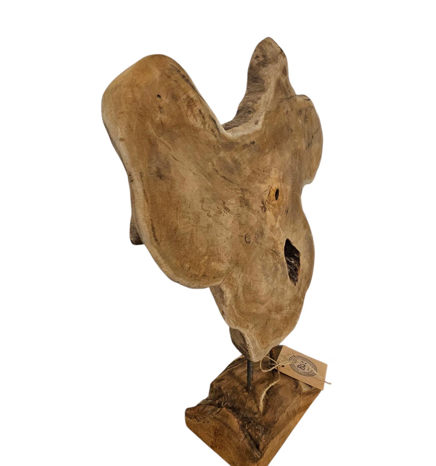 Ornament Baumscheibe auf Holzsockel Holz Skulptur Naturprodukt unbehandelt Nr3