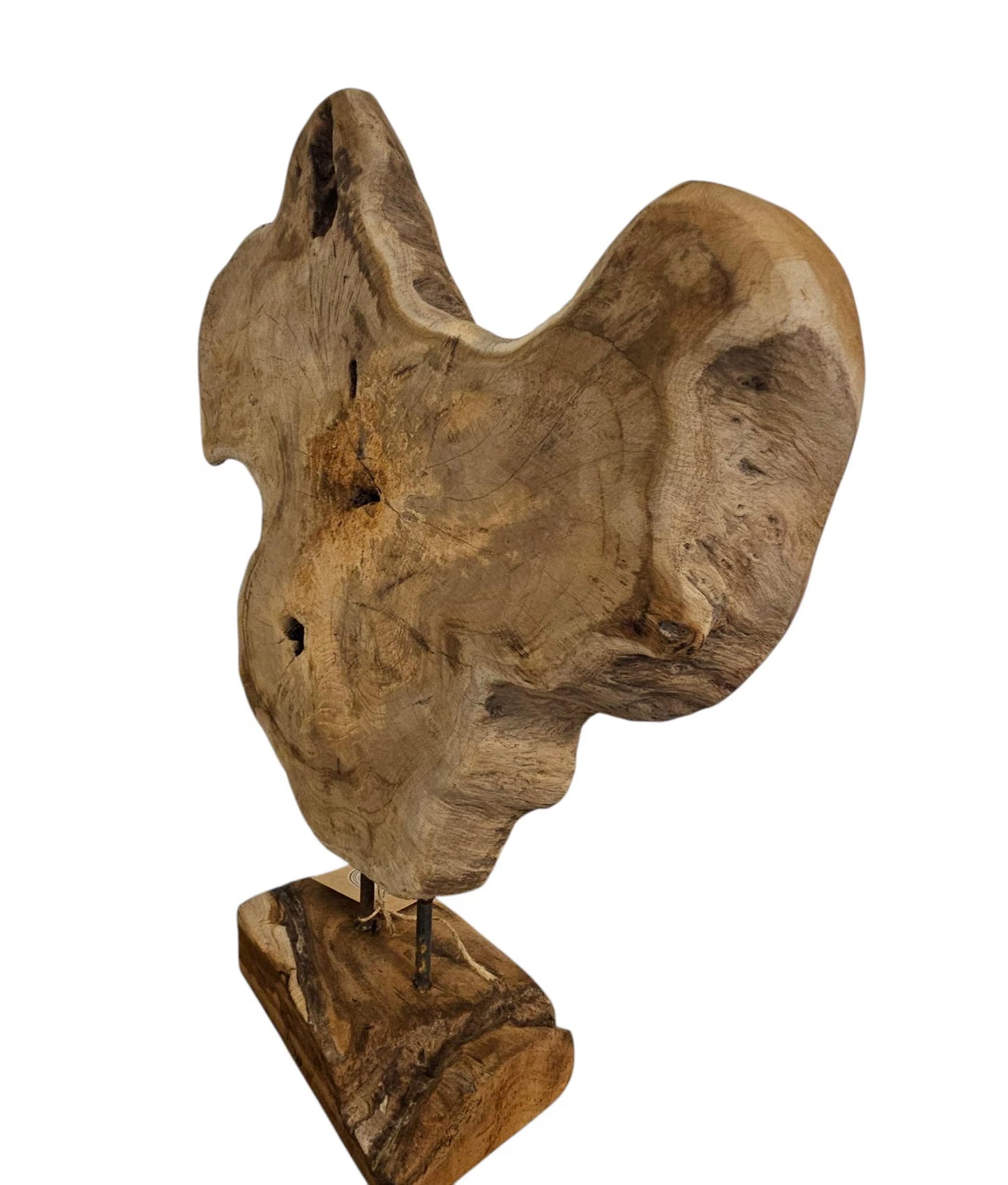 Ornament Baumscheibe auf Holzsockel Holz Skulptur Naturprodukt unbehandelt Nr3