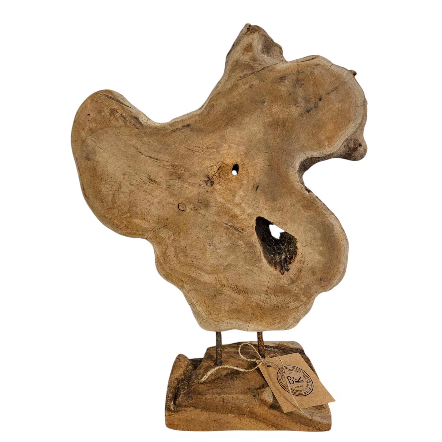 Ornament Baumscheibe auf Holzsockel Holz Skulptur Naturprodukt unbehandelt Nr3