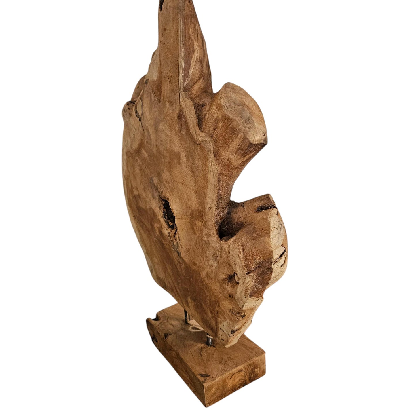 Ornament Baumscheibe auf Holzsockel Holz Skulptur Naturprodukt unbehandelt Nr8