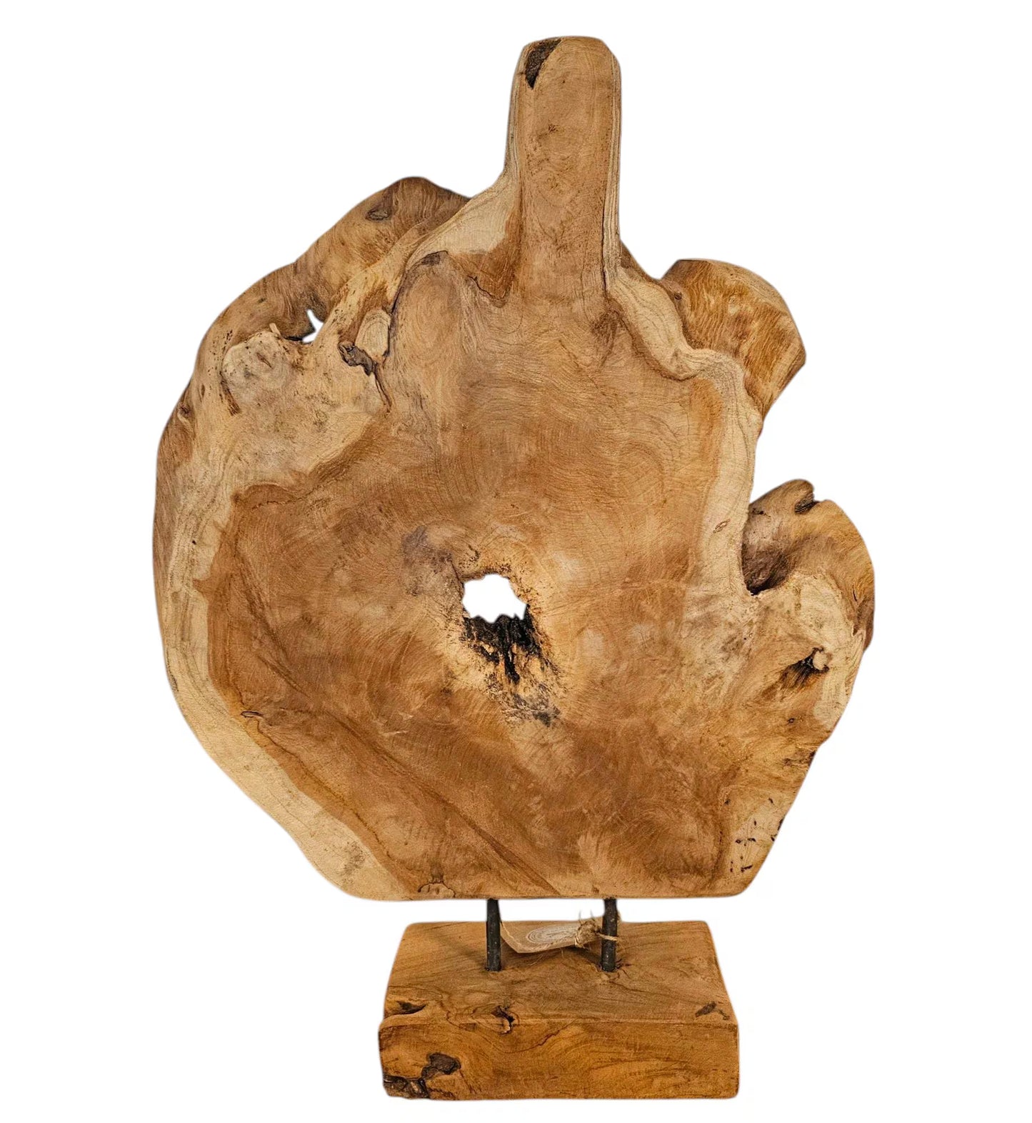 Ornament Baumscheibe auf Holzsockel Holz Skulptur Naturprodukt unbehandelt Nr8