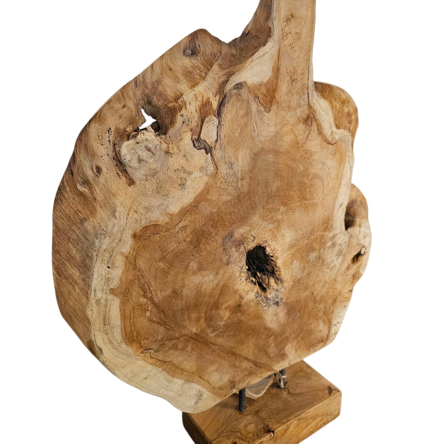 Ornament Baumscheibe auf Holzsockel Holz Skulptur Naturprodukt unbehandelt Nr8