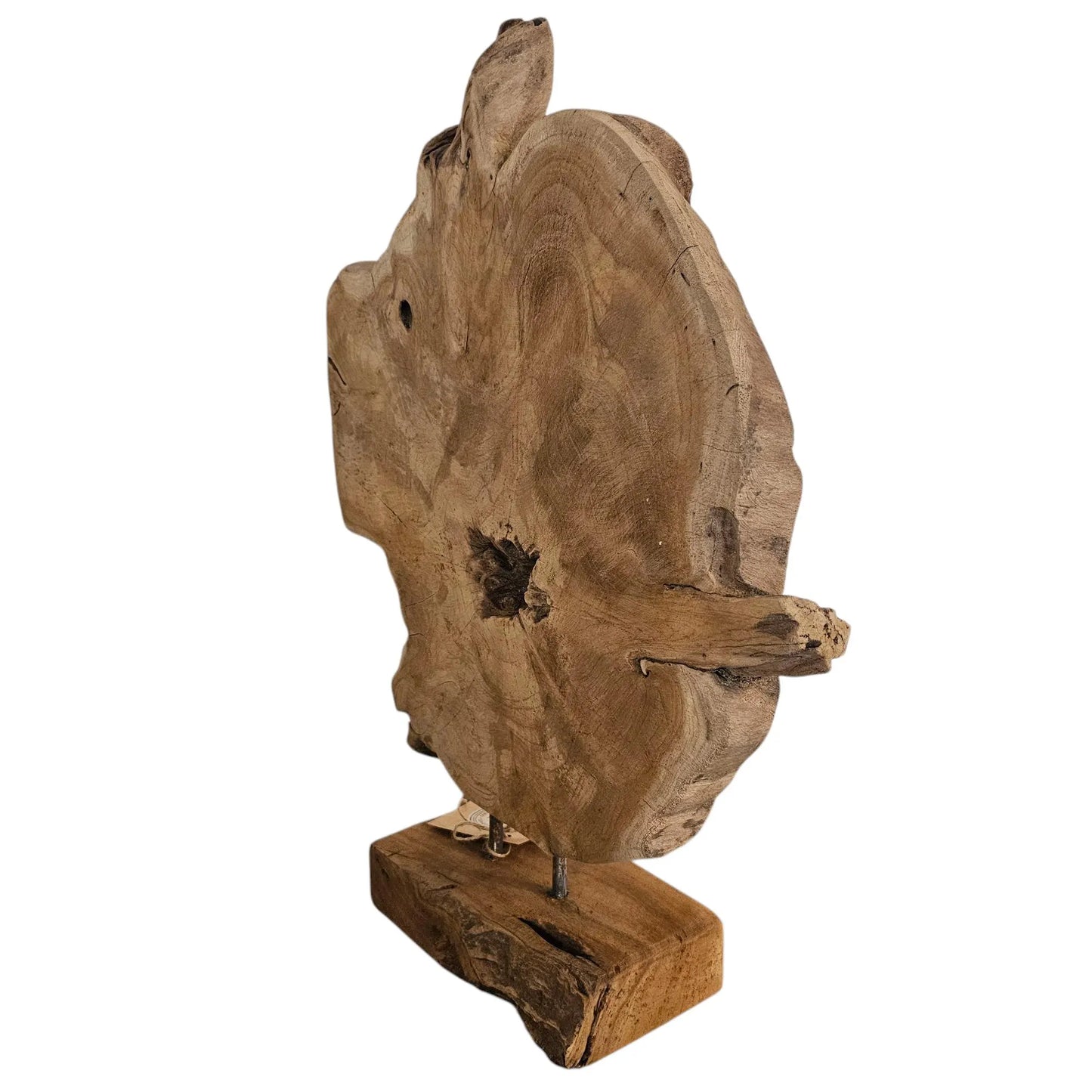 Ornament Baumscheibe auf Holzsockel Holz Skulptur Naturprodukt unbehandelt Nr6