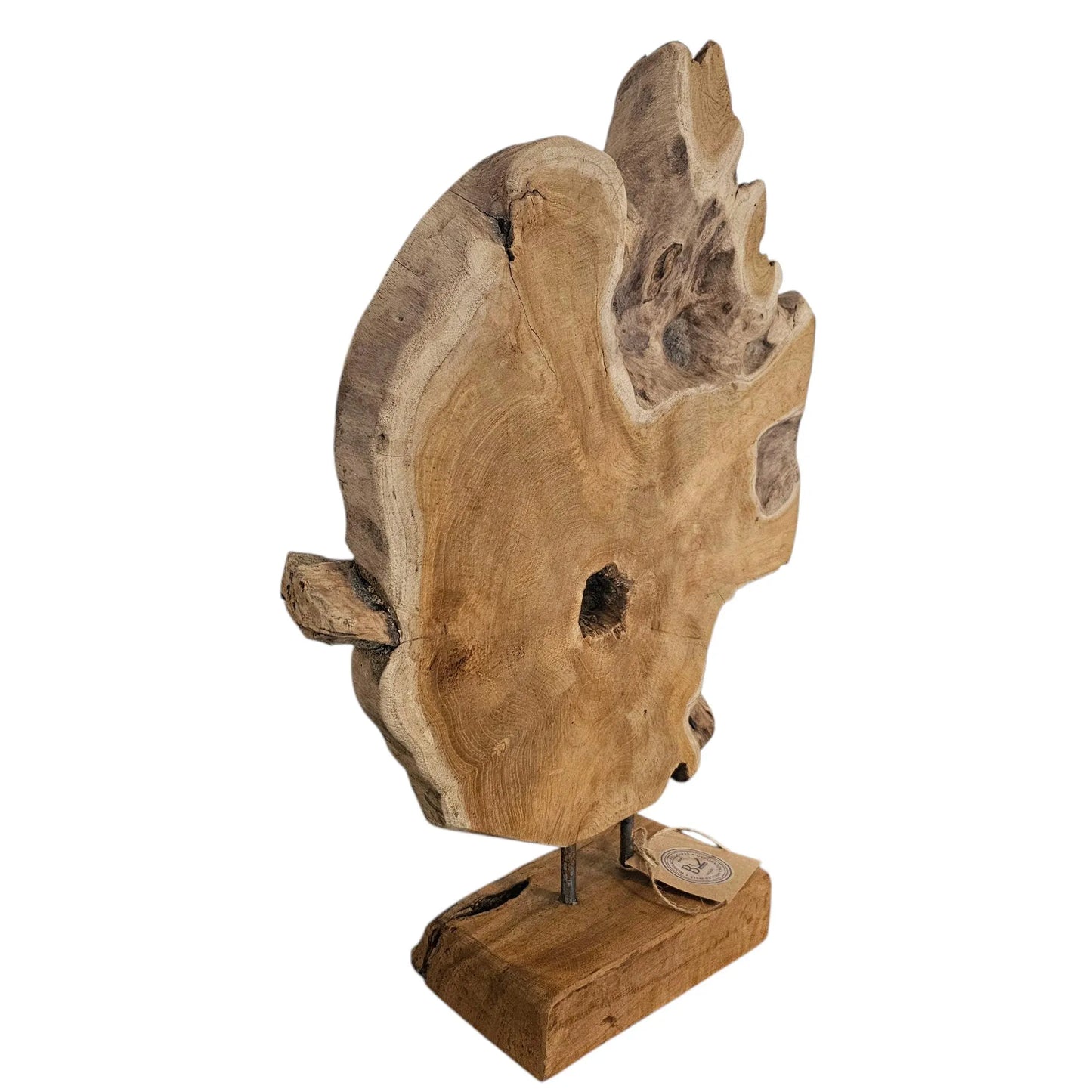 Ornament Baumscheibe auf Holzsockel Holz Skulptur Naturprodukt unbehandelt Nr6