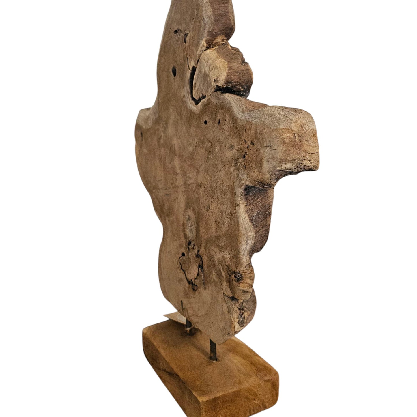 Ornament Baumscheibe auf Holzsockel Holz Skulptur Naturprodukt unbehandelt Nr 2