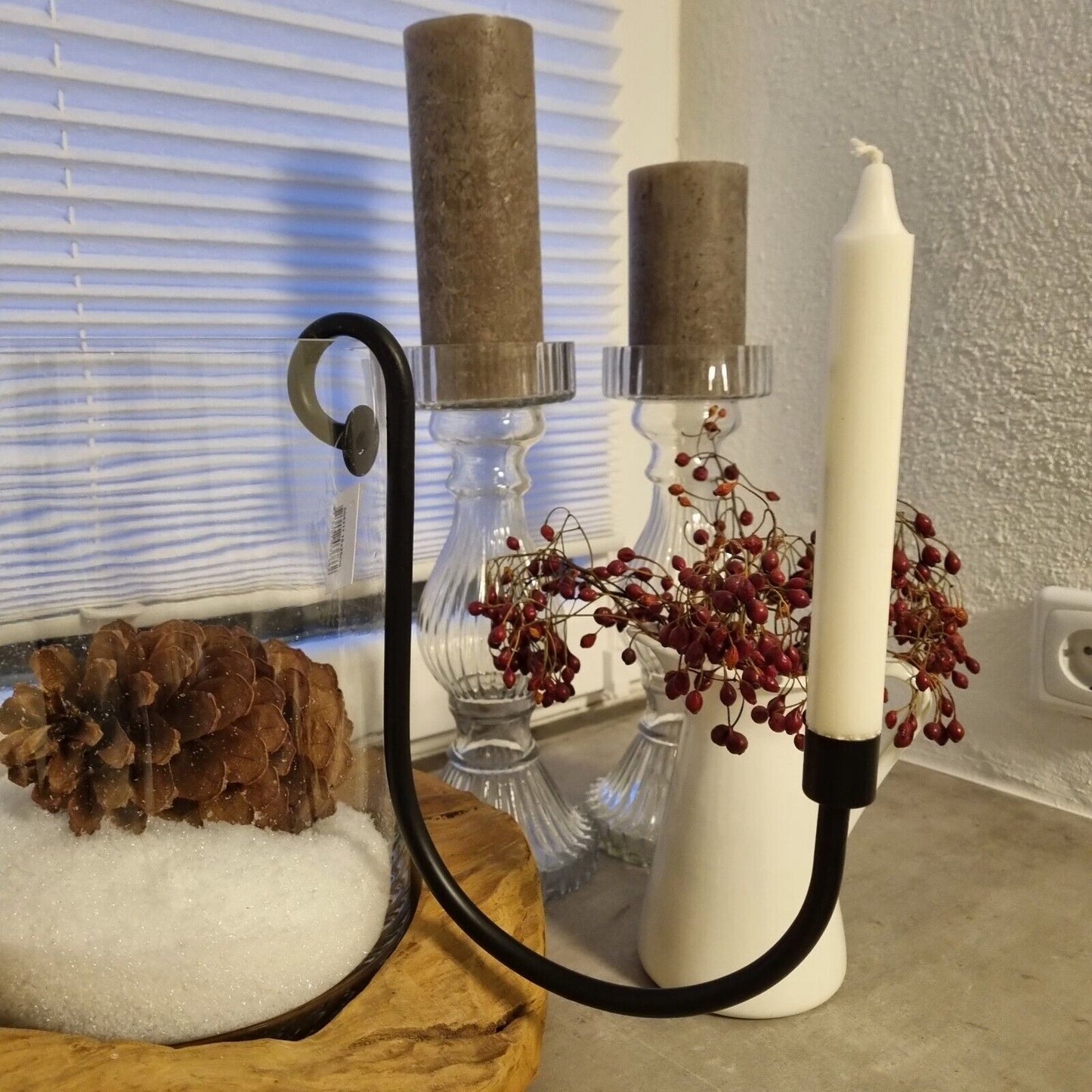 Kerzenhalter hängend schwarz Stabkerzen Kerzenleuchter Hängeleuchter