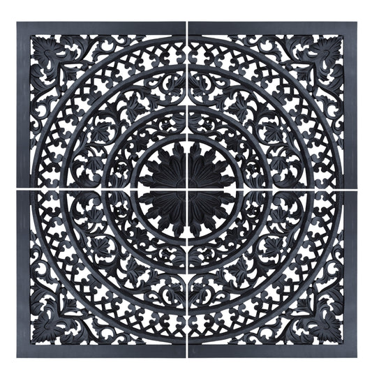 PTMD Wandpaneel Akoulina schwarz 120 cm Set aus 4 teilen