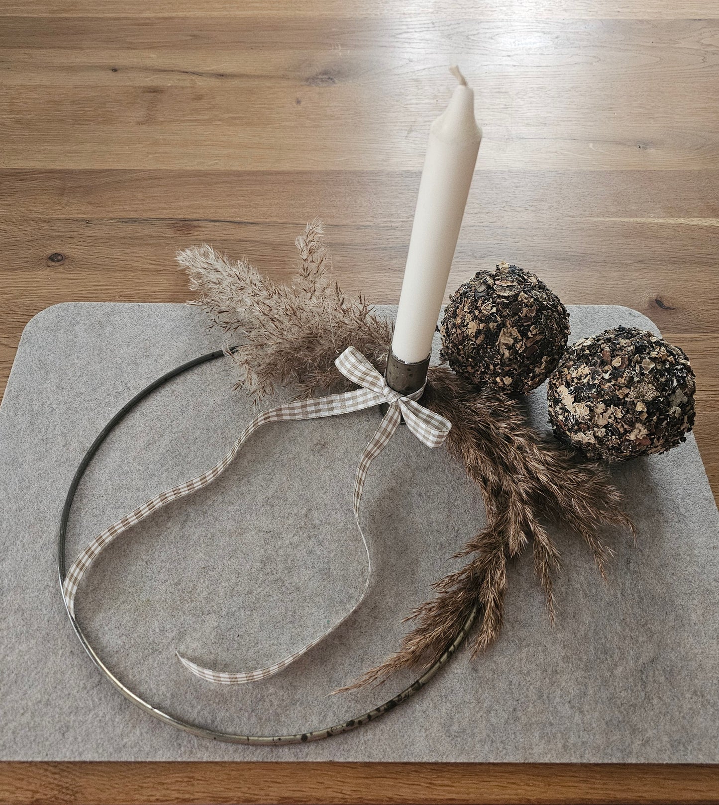 Kerzenleuchter Kerzenhalter Messing Ring Finish schwarz Industrial Minimalismus