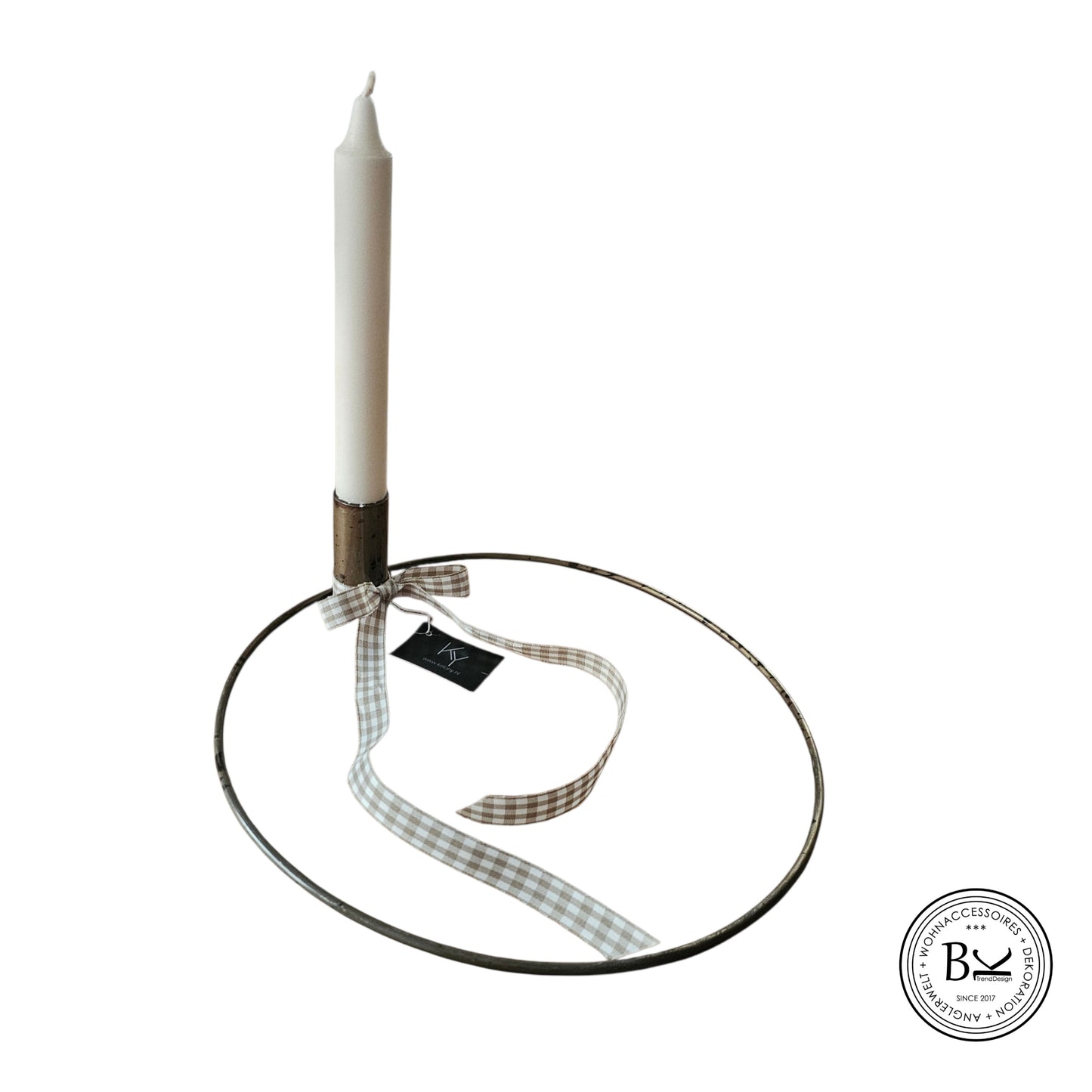 Kerzenleuchter Kerzenhalter Messing Ring Finish schwarz Industrial Minimalismus