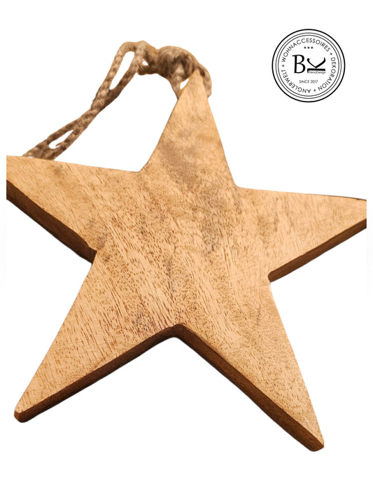 Hänger Stern Mangoholz 19 cm