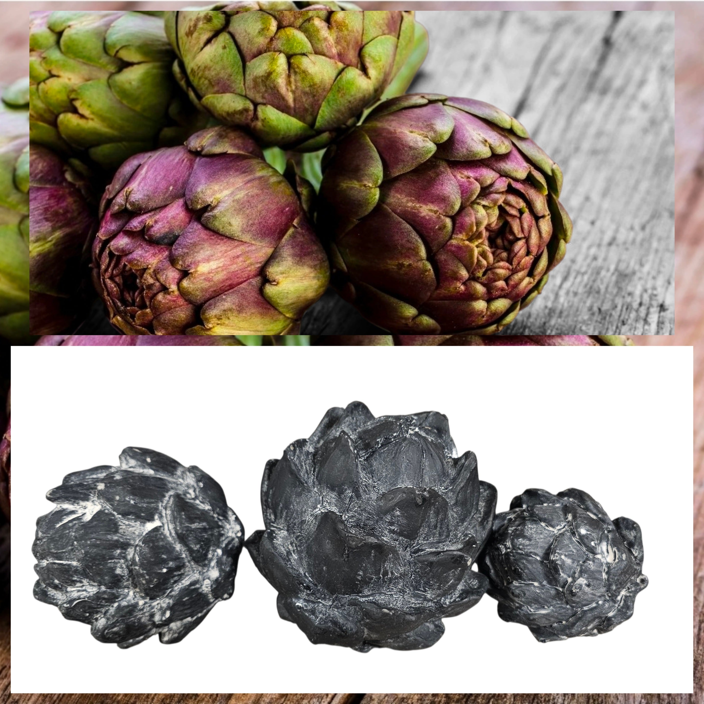 Artischocken Set 3 Stück in verschiedenen Größen