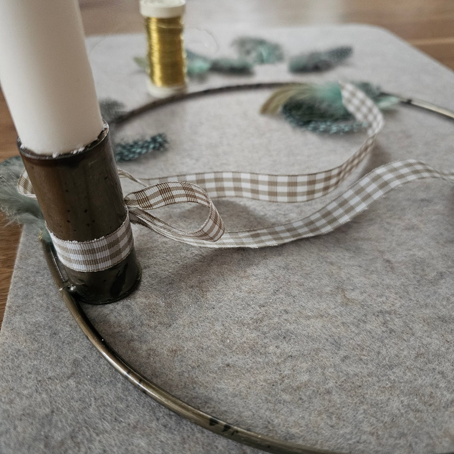 Kerzenleuchter Kerzenhalter Messing Ring Finish schwarz Industrial Minimalismus