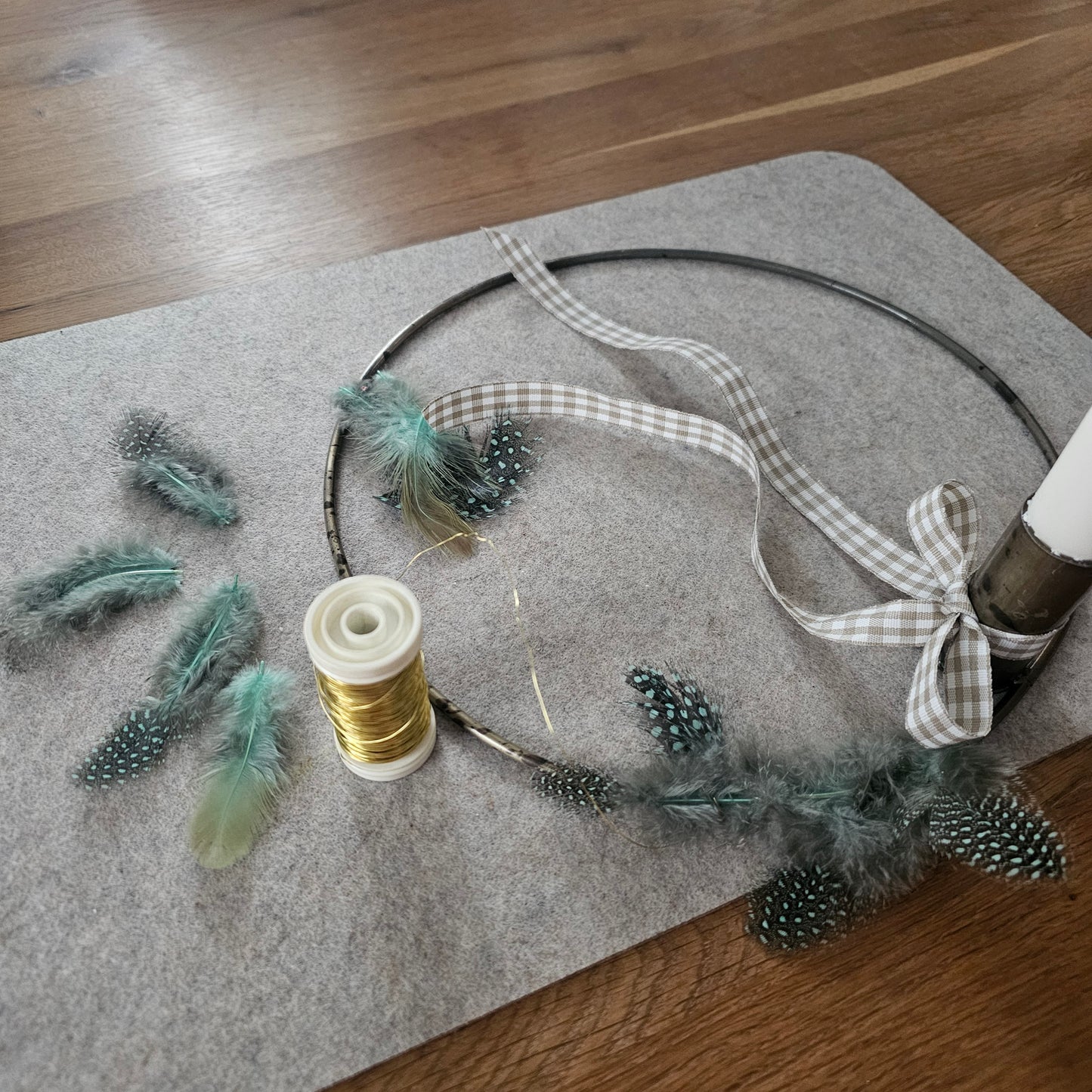 Kerzenleuchter Kerzenhalter Messing Ring Finish schwarz Industrial Minimalismus